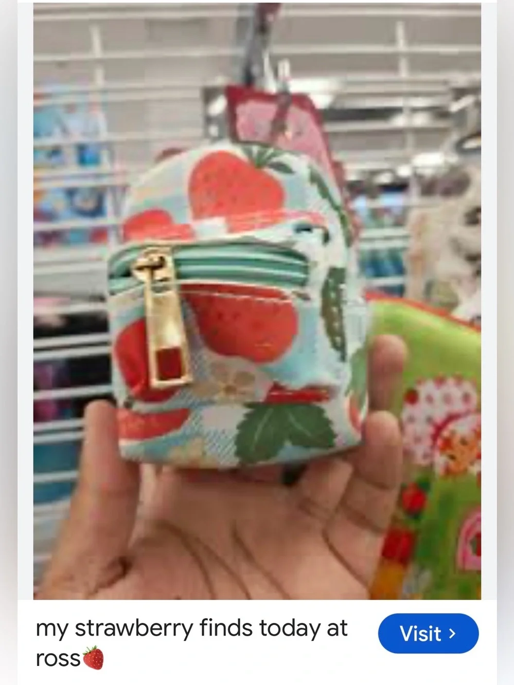 #3054**Strawberry Mini Backpack Coin Purse for Women - Pink/Green